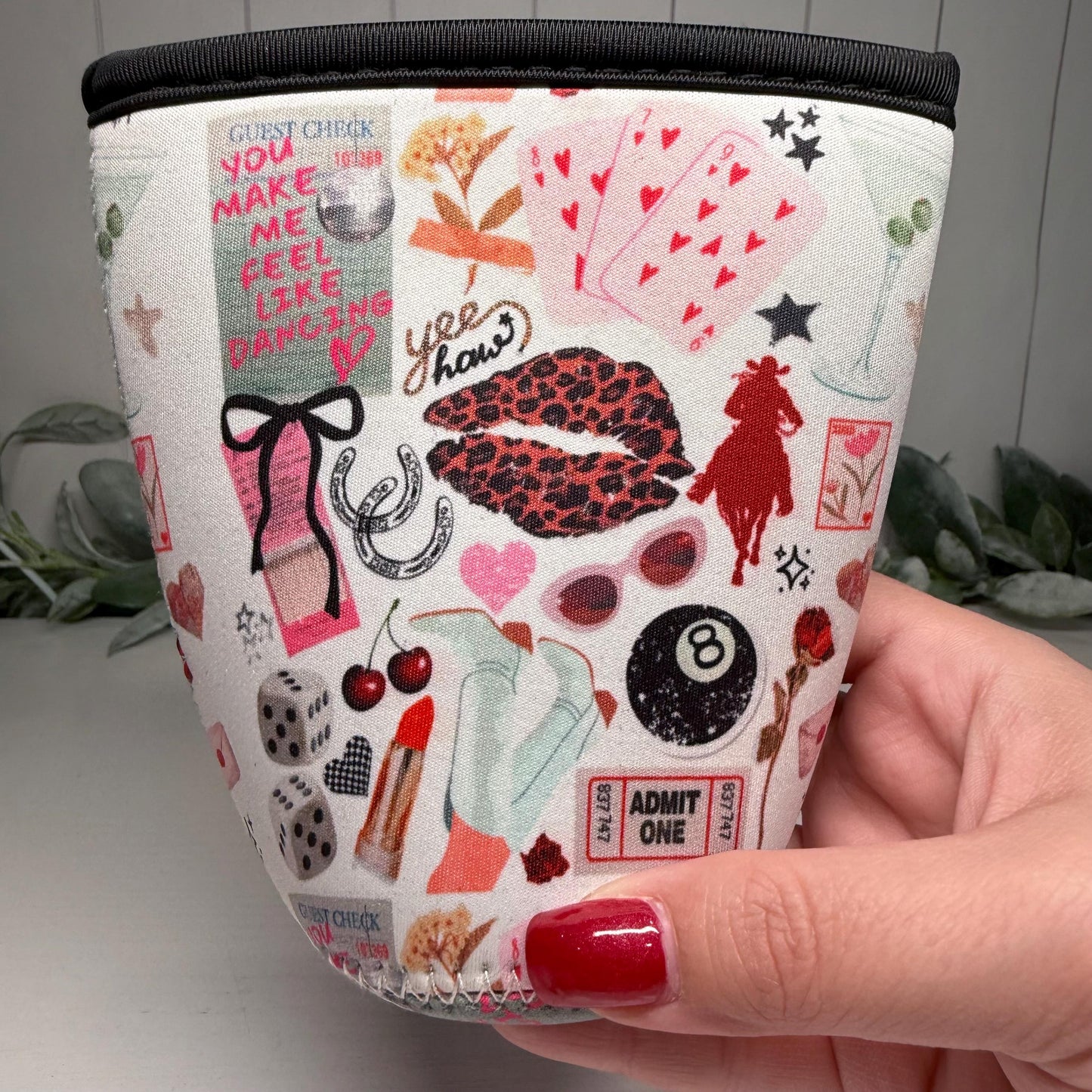 Wild Child Print Drink Sleeve with Handle, Coffee Cup Sleeve, Cozie