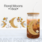 Floral Moons | UV DTF Cup Wrap - Mint Print Shop