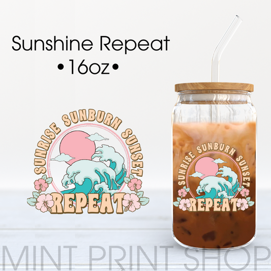 Sunshine Repeat | UV DTF Sticker - Mint Print Shop