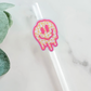 Drip Smiley Face Straw Topper - Mint Print Shop