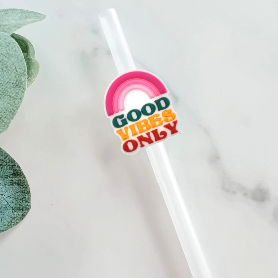 Good Vibes Only Straw Topper