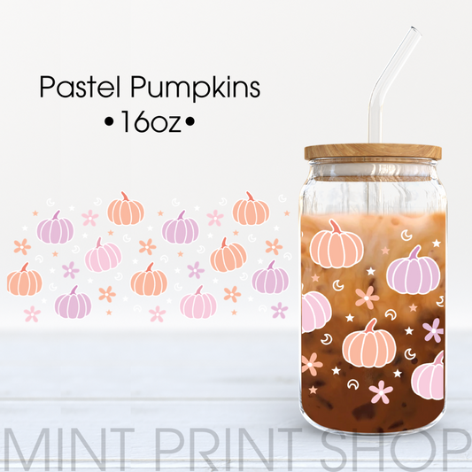 Pastel Pumpkins | UV DTF Cup Wrap - Mint Print Shop