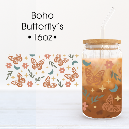 Boho Butterfly’s | UV DTF Cup Wrap - Mint Print Shop