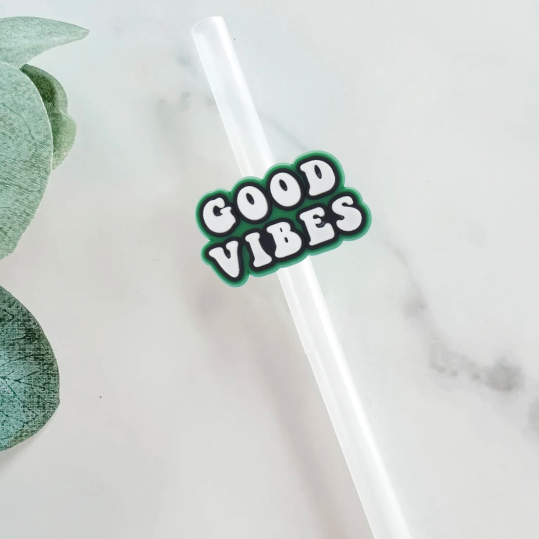 Good Vibes Straw Topper - Mint Print Shop