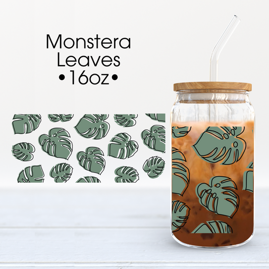 Monstera Leaves | UV DTF Cup Wrap - Mint Print Shop