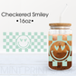 Mint Checkered Smiley | UV DTF Cup Wrap - Mint Print Shop