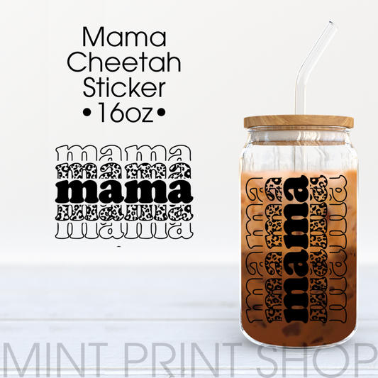 Mama Cheetah | UV DTF Sticker - Mint Print Shop