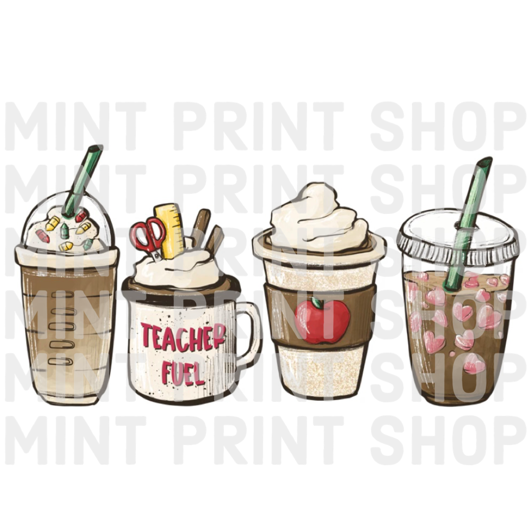 Teacher Fuel Coffee DTF Transfer - Mint Print Shop