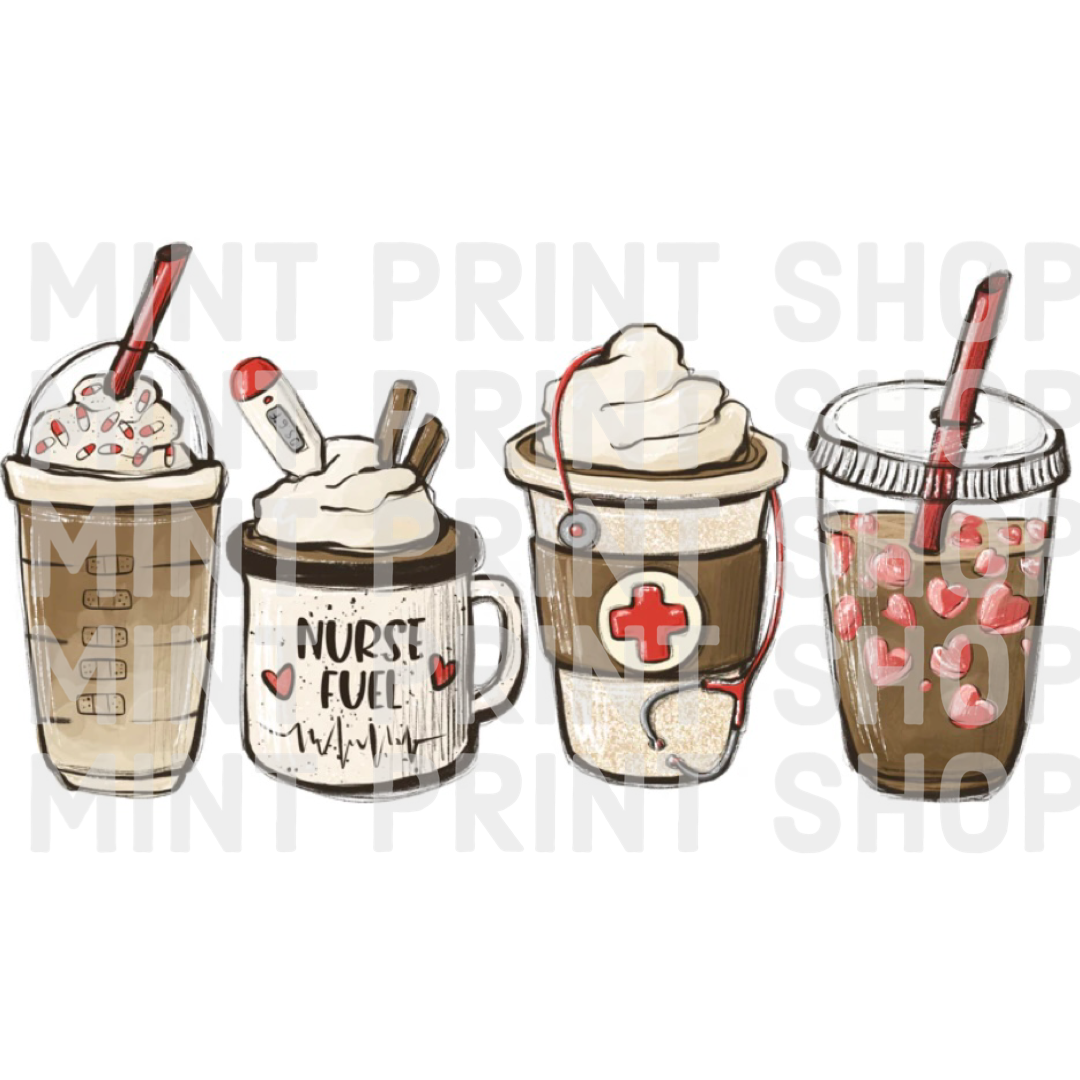 Nurse Fuel Coffee DTF Transfer - Mint Print Shop